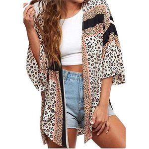 Kimono Cardigan Loose Cover Up Casual Blouse Top